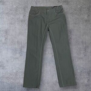 KUHL Bandita Floral Embroidered Hiking Pants Womens 12 Mid Rise Cotton Blend